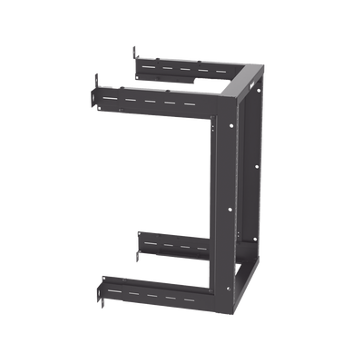 Rack PanZone® de Montaje en Pared, de 19in, Profundidad Ajustable, Rieles Numerados y Roscados #12-24, 18 UR, Color Negro
