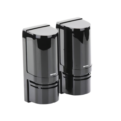 Barrera fotoelectrica de 100 metros con la mejor tecnologia de deteccion de patrones para reducir falsas alarmas / Alámbrico / 2 rayos / compatible con cualquier panel de alarma