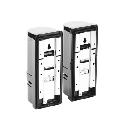 Barrera fotoelectrica de 100 metros con la mejor tecnologia de deteccion de patrones para reducir falsas alarmas / Alámbrico / 2 rayos / compatible con cualquier panel de alarma