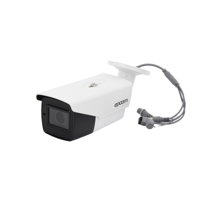 Bullet TURBOHD 4K (8Megapixeles) / Lente Mot. 2.7 a 13.5 mm / Potente IR EXIR de 80 mts / Exterior IP67 / 12 Vcc - 24 VCA / dWDR