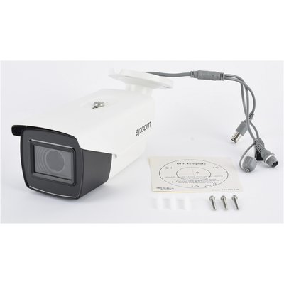 Bullet TURBOHD 4K (8Megapixeles) / Lente Mot. 2.7 a 13.5 mm / Potente IR EXIR de 80 mts / Exterior IP67 / 12 Vcc - 24 VCA / dWDR