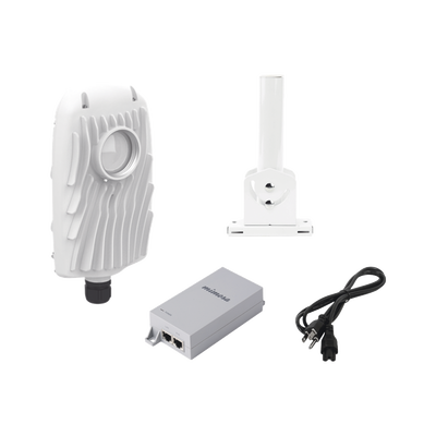 Kit de radios B5X, rango de frecuencia extendida (4.9 a 6.4 GHz),  incluye inyector POE50V, cable de alimentación y montaje universal para tubo o poste o mástil