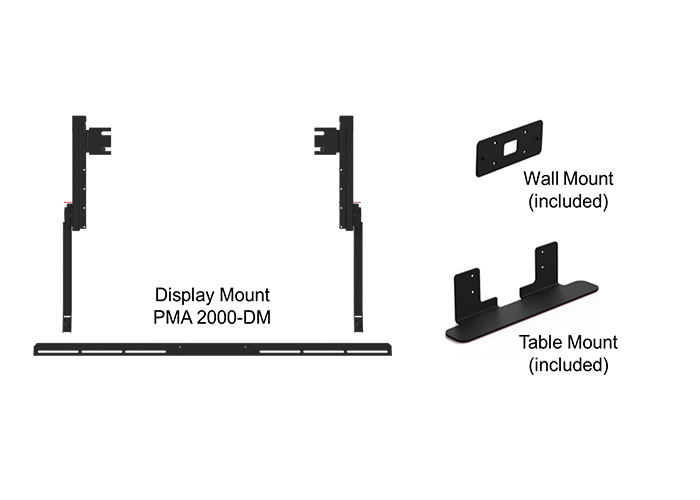BIAMP PMA 2000-DM Kit para soporte de en televisión para la Barra VBC 2500 ó ABC 2500,