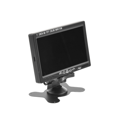 Monitor 7" TFT-LCD ideal para colocar en vehículos o DVR/NVR.  Entradas de video HDMI, VGA y RCA (CVBS)