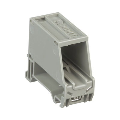 Adaptador de 1 Puerto, Para Conectores Tipo Mini-Com, Montaje en Riel Din Estándar de 35mm, Color Gris Internacional