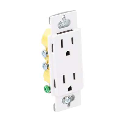 Tomacorriente receptáculo convencional  120V, 15A, color blanco.