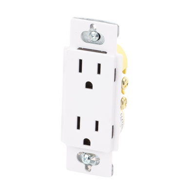 Tomacorriente receptáculo convencional  120V, 15A, color blanco.