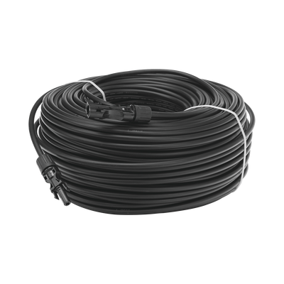 Cable Fotovoltaico 100 m, Negro, Calibre 10 AWG con Terminales MC4 en Ambos Extremos