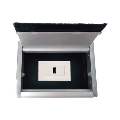 Caja universal vacía de 1 módulo para instalación en escritorio (voz, datos, vídeo, contactos eléctricos), (No incluye accesorios)
