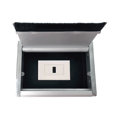 Caja universal vacía de 1 módulo para instalación en escritorio (voz, datos, vídeo, contactos eléctricos), (No incluye accesorios)