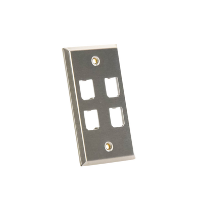 Placa de Pared Vertical, de Acero Inoxidable, Salida Para 4 Puertos Mini-Com