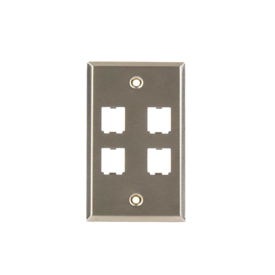 Placa de Pared Vertical, de Acero Inoxidable, Salida Para 4 Puertos Mini-Com