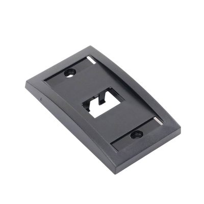 Placa de Pared Vertical Ejecutiva, Salida de 2 Puertos Mini-Com, Con Espacios Para Etiquetas, Color Negro
