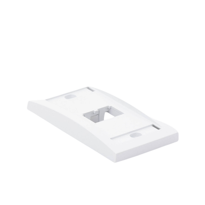 Placa de Pared Vertical Ejecutiva, Salida Para 2 Puertos Mini-Com, Con Espacios Para Etiquetas, Color Blanco