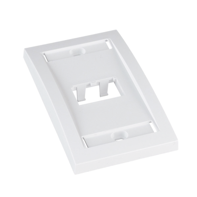Placa de Pared Vertical Ejecutiva, Salida Para 2 Puertos Mini-Com, Con Espacios Para Etiquetas, Color Blanco