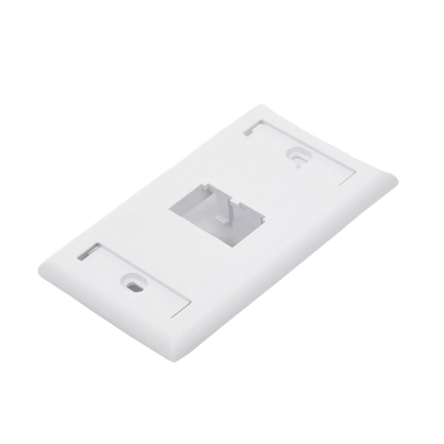 Placa de Pared Vertical Clásica, Salida Para 2 Puertos Mini-Com, Con Espacios Para Etiquetas, Color Blanco