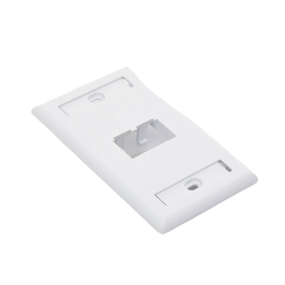 Placa de Pared Vertical Clásica, Salida Para 2 Puertos Mini-Com, Con Espacios Para Etiquetas, Color Blanco