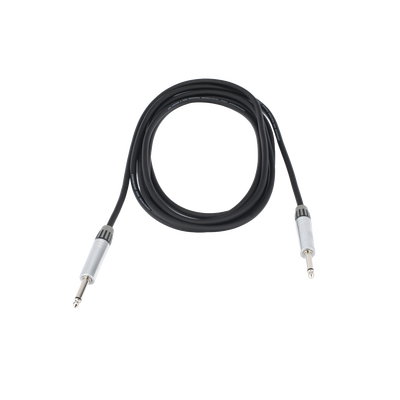 Cable de Audio | Plug 1/4 in a Plug 1/4 in Mono | Carcasa Cromada | Conectores Seetronic | Ideal para Instrumentos | Longitud 3m