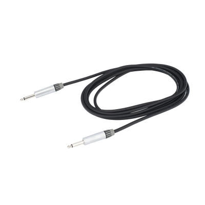 Cable de Audio | Plug 1/4 in a Plug 1/4 in Mono | Carcasa Cromada | Conectores Seetronic | Ideal para Instrumentos | Longitud 3m