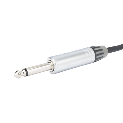 Cable de Audio | Plug 1/4 in a Plug 1/4 in Mono | Carcasa Cromada | Conectores Seetronic | Ideal para Instrumentos | Longitud 3m