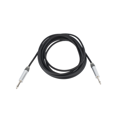 Cable de Audio | Plug 1/4 in a Plug 1/4 in Mono | Carcasa Cromada | Conectores Seetronic | Ideal para Instrumentos | Longitud 5m