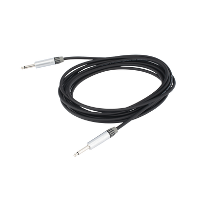 Cable de Audio | Plug 1/4 in a Plug 1/4 in Mono | Carcasa Cromada | Conectores Seetronic | Ideal para Instrumentos | Longitud 5m