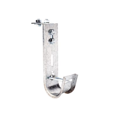 Soporte (Gancho) tipo J-Hook, hasta 14 cables Cat6, ideal para soportar cableado en los espacios de manipulación al aire, Para instalación en interior