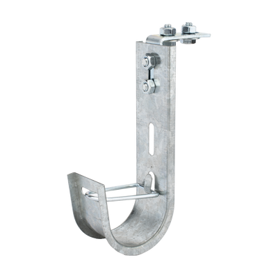 Soporte (Gancho) tipo J-Hook, hasta 28 cables Cat6, ideal para soportar cableado en los espacios de manipulación al aire, Para instalación en interior