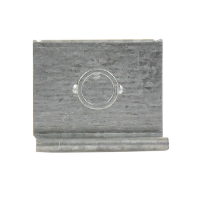 Placa salida a tubo automática con chequeador 1/2 y 3/4 de 66 mm, con acabado Electro Zinc