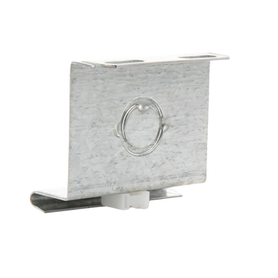 Placa salida a tubo automática con chequeador 1/2 y 3/4 de 66 mm, con acabado Electro Zinc