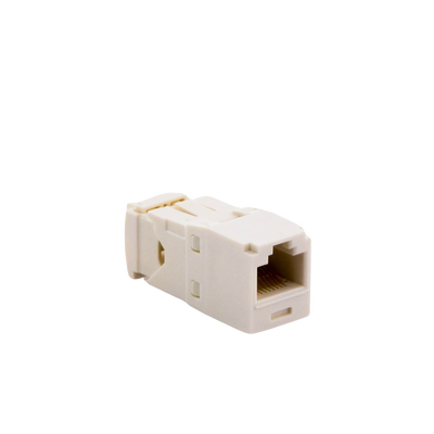 Conector Jack RJ45 Estilo TG, Mini-Com, Categoría 6, de 8 posiciones y 8 cables, Color Blanco Mate
