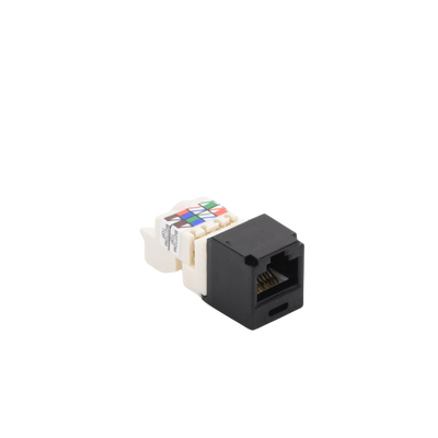 Conector Jack RJ45 Estilo TP, Mini-Com, Categoría 6, de 8 posiciones y 8 cables, Color Negro