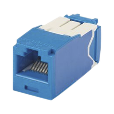 Conector Jack RJ45 Estilo TG, Mini-Com, Categoría 6A, de 8 posiciones y 8 cables, Color Azul