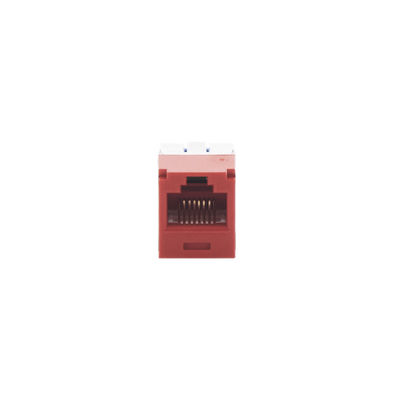 Conector Jack RJ45 Estilo TG, Mini-Com, Categoría 6A, de 8 posiciones y 8 cables, Color Rojo