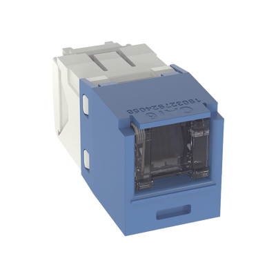 Conector Jack RJ45 Estilo TG con Ventana, Mini-Com, Categoría 6, de 8 posiciones y 8 cables, Color Azul