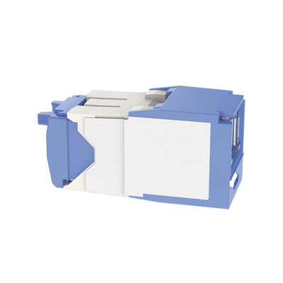 Conector Jack RJ45 Estilo TG con Ventana, Mini-Com, Categoría 6A, de 8 posiciones y 8 cables, Color Azul