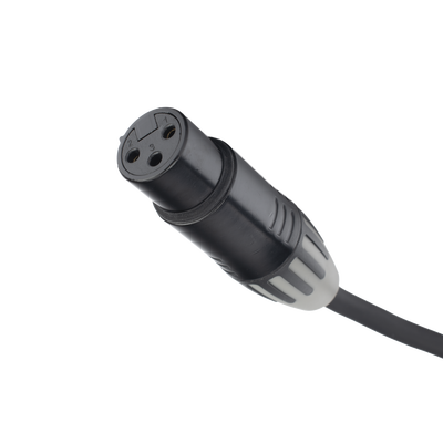 Cable XLR | 3 polos | Conector Hembra-Macho | Serie M | Carcasa Negra | Contactos Dorados | Ideal para Microfonía | Longitud 10m