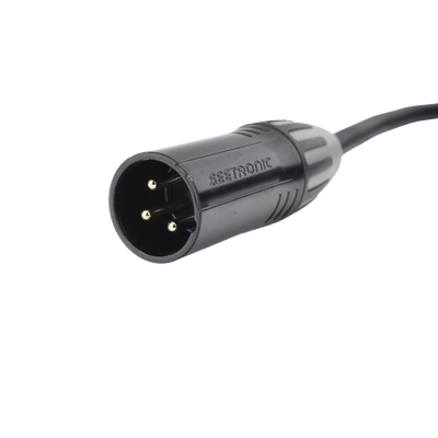 Cable XLR | 3 polos | Conector Hembra-Macho | Serie M | Carcasa Negra | Contactos Dorados | Ideal para Microfonía | Longitud 10m