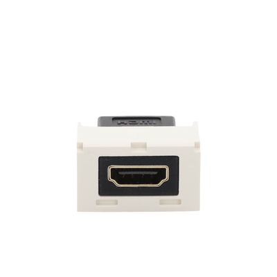 Módulo Acoplador HDMI 2.0, Hembra a Hembra Tipo-A, Categoría 2, Uso en 2 Puertos Mini-Com, Color Blanco Mate