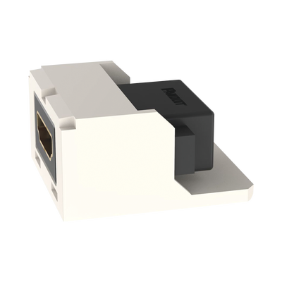 Módulo Acoplador HDMI 2.0, Hembra a Hembra Tipo-A, Categoría 2, Uso en 2 Puertos Mini-Com, Color Blanco Mate