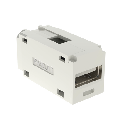 Módulo Acoplador USB 2.0, Hembra a Hembra, Tipo Mini-Com, Color Blanco Mate