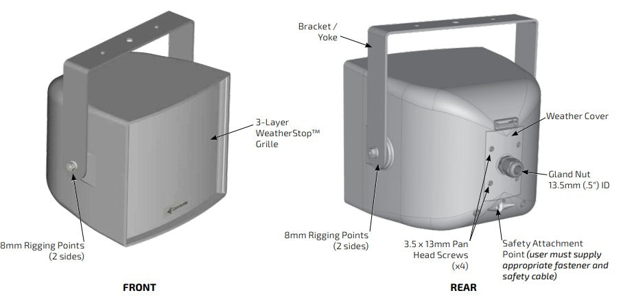 BIAMP R.15COAX COMMUNITY Altavoz coaxial de rango completo, bidireccional y 6,5 pulgadas, Potencia 150W RMS, 300W PGM a 8 ohms. Transformador linea de 70V/TAPS 120W, 60W, 30W y 15W. color gris.