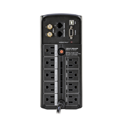 UPS de 1000 VA/600 W, Topología Línea Interactiva, Entrada 120 Vca NEMA 5-15P, Tipo Mini Torre, Con 9 Tomas NEMA 5-15R