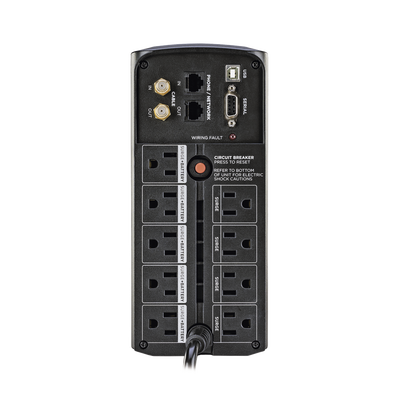 UPS de 1000 VA/600 W, Topología Línea Interactiva, Entrada 120 Vca NEMA 5-15P, Tipo Mini Torre, Con 9 Tomas NEMA 5-15R
