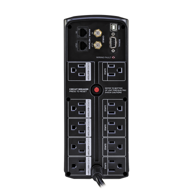 UPS de 1350 VA/815 W, Topología Línea Interactiva, Entrada 120 Vca NEMA 5-15P, Tipo Mini Torre, Con 10 Tomas NEMA 5-15R