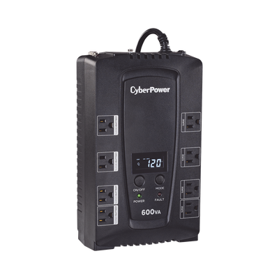 UPS de 600 VA/340 W, Topología Standby, Entrada 120 Vca NEMA 5-15P, Tipo Gabinete Compacto, Con 8 Tomas NEMA 5-15R