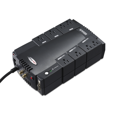 UPS de 685 VA/390 W, Topología Línea Interactiva, Entrada 120 Vca NEMA 5-15P, Tipo Gabinete Compacto, Con 8 Tomas NEMA 5-15R