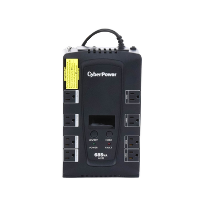 UPS de 685 VA/390 W, Topología Línea Interactiva, Entrada 120 Vca NEMA 5-15P, Tipo Gabinete Compacto, Con 8 Tomas NEMA 5-15R
