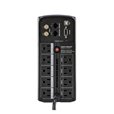 UPS de 850 VA/510 W, Topología Línea Interactiva, Entrada 120 Vca NEMA 5-15P, Tipo Mini Torre, Con 9 Tomas NEMA 5-15R