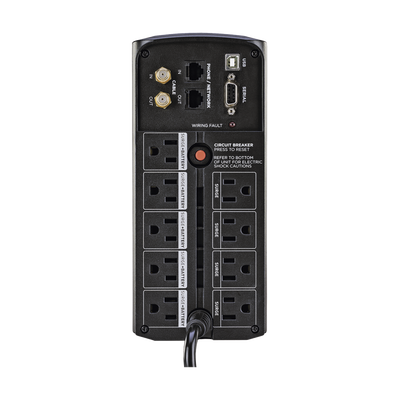 UPS de 850 VA/510 W, Topología Línea Interactiva, Entrada 120 Vca NEMA 5-15P, Tipo Mini Torre, Con 9 Tomas NEMA 5-15R